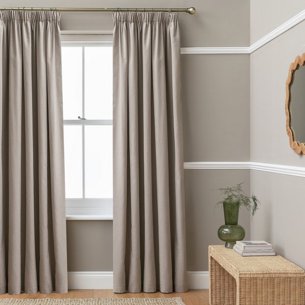 Habitat blackout pencil pleat curtains Stone 117x137cm - British product