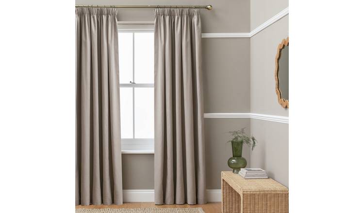 Habitat blackout pencil pleat curtains Stone 117x137cm - British product