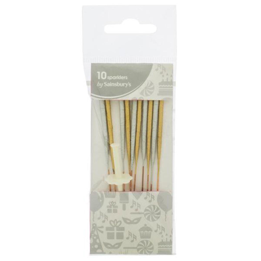 Sainsbury's Home Sparklers Silver & Gold 10pk