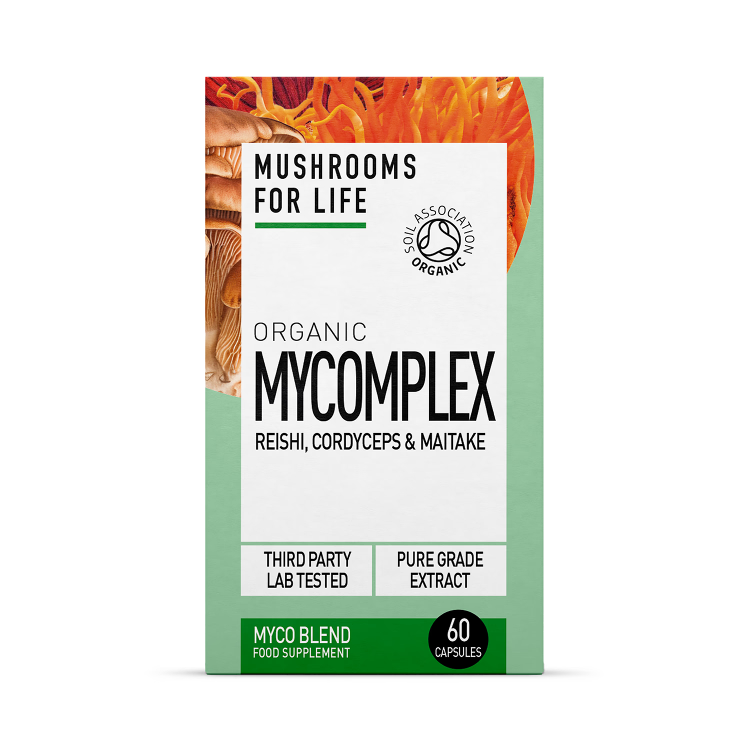 Mushrooms For Life Mycomplex mushroom supplement 60 capsules, UK version