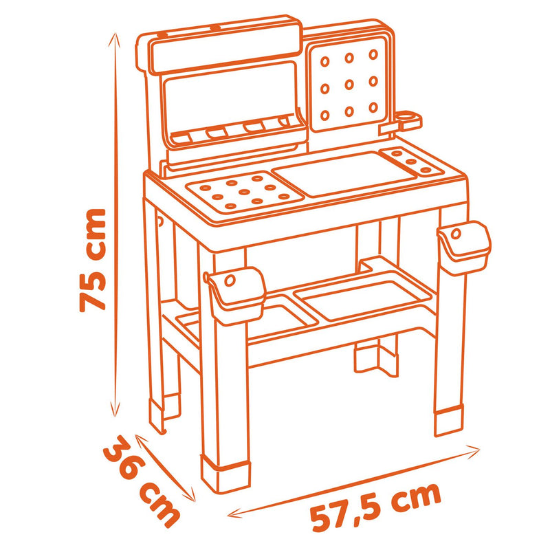 Smoby Black & Decker toy workbench with 75 accessories - British product