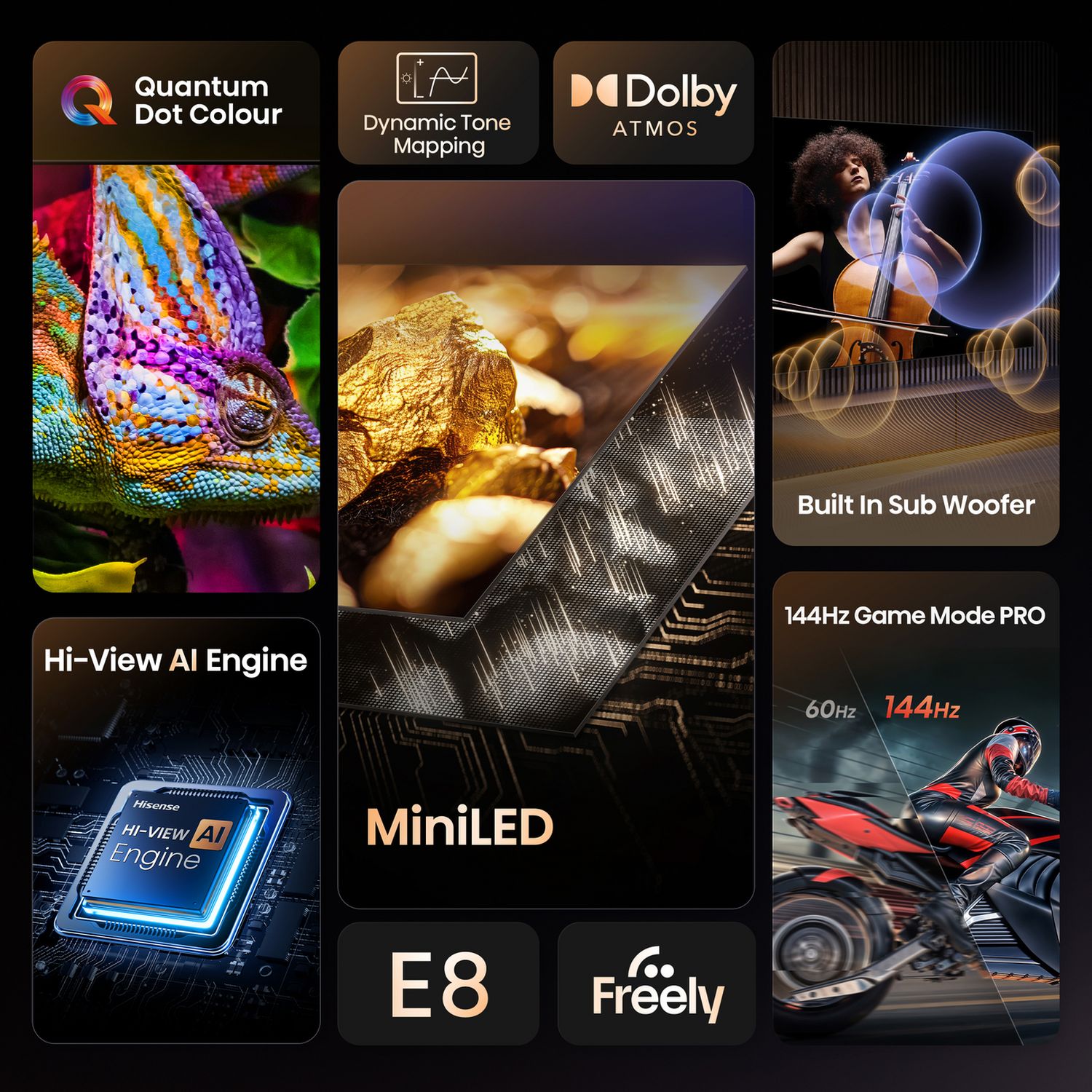 Hisense 50E8QTUK 50-inch Mini LED TV - British product