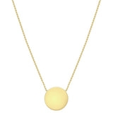 Revere 9ct gold disc pendant adjustable chain, imported from the UK