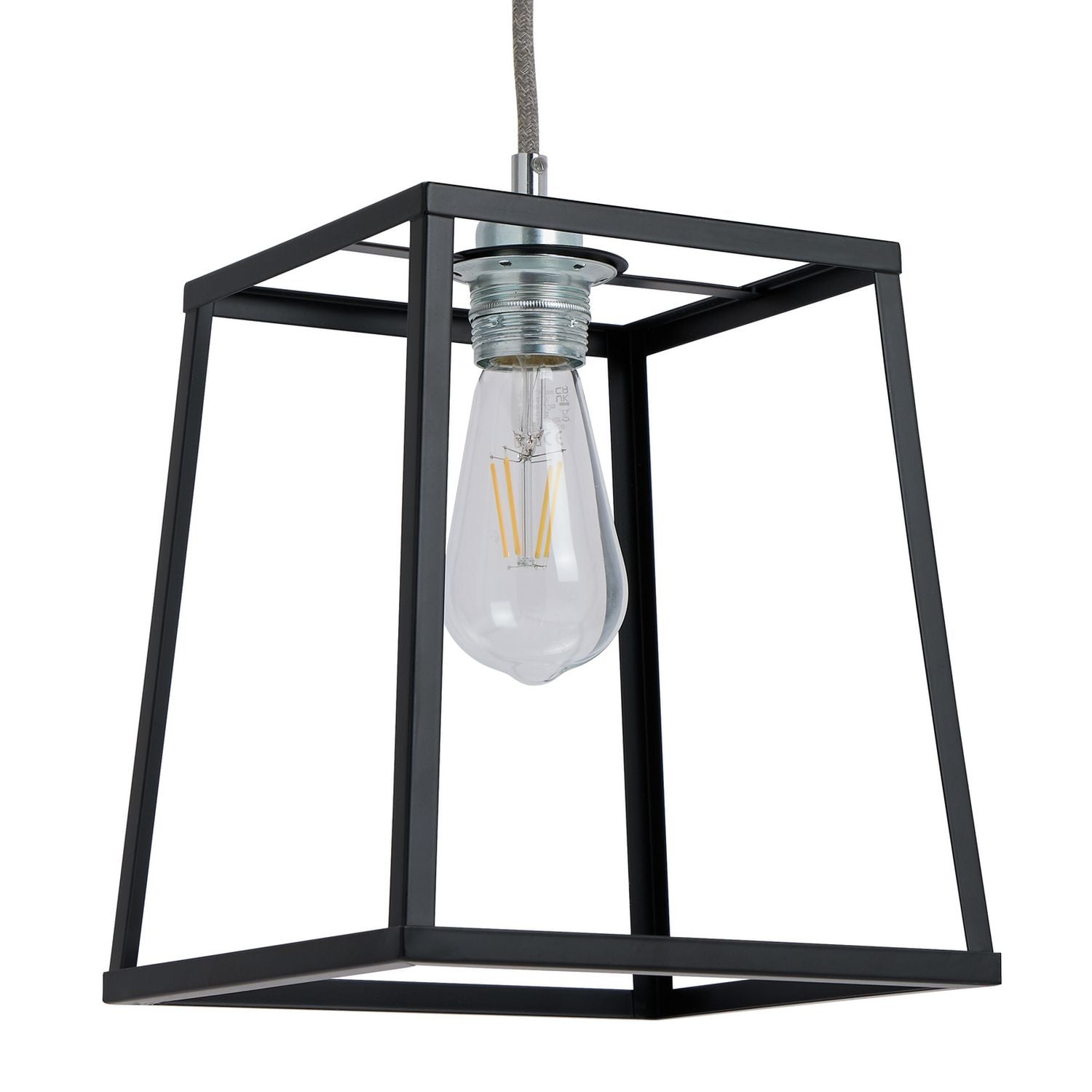 Argos Home Matt Black Carriage Metal Easy Fit Lampshade-22cm
