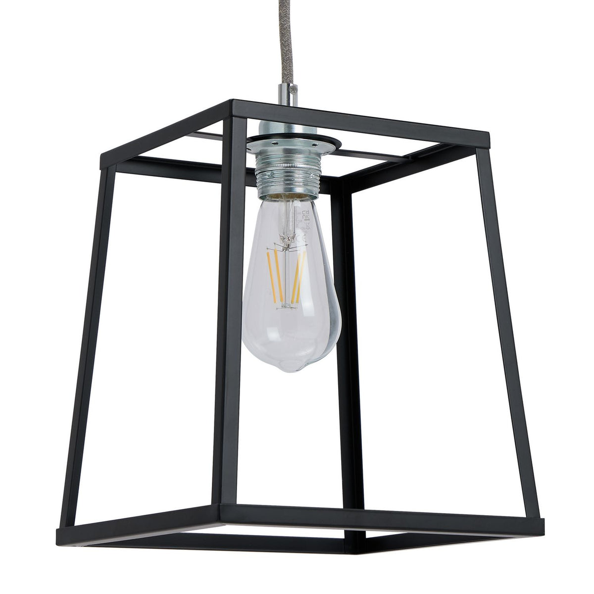 Argos Home Matt Black Carriage Metal Easy Fit Lampshade-22cm