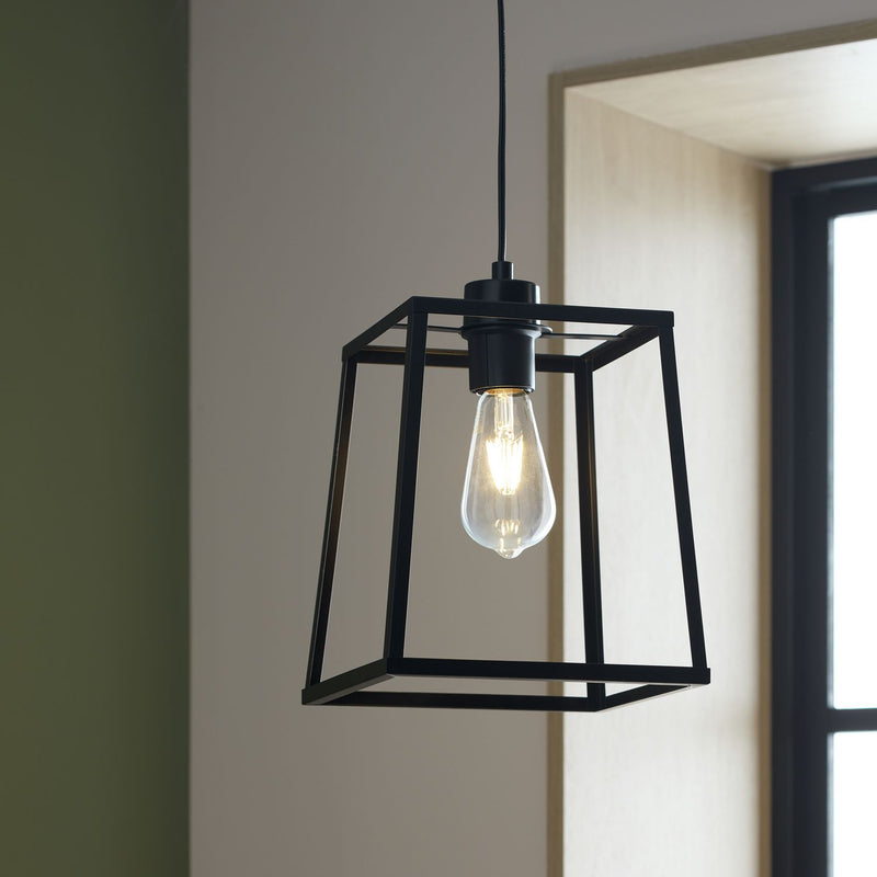 Argos Home Matt Black Carriage Metal Easy Fit Lampshade-22cm