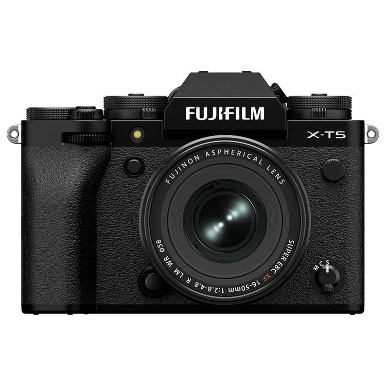 Fujifilm X-T5 mirrorless camera with 16-50mm lens, imported from the UK