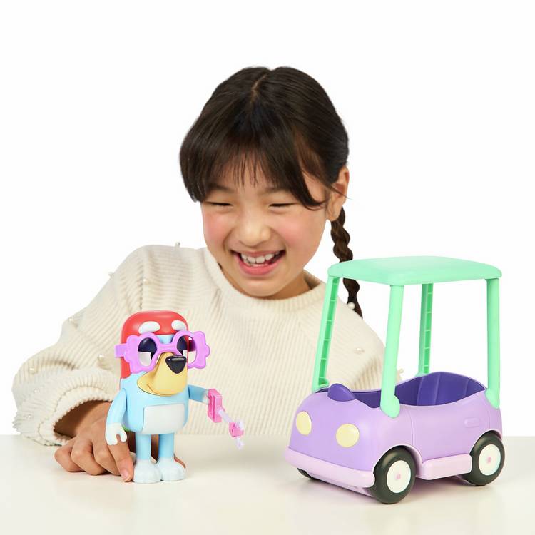 Bluey Grannies Car with Janet toy figure, imported from the UK