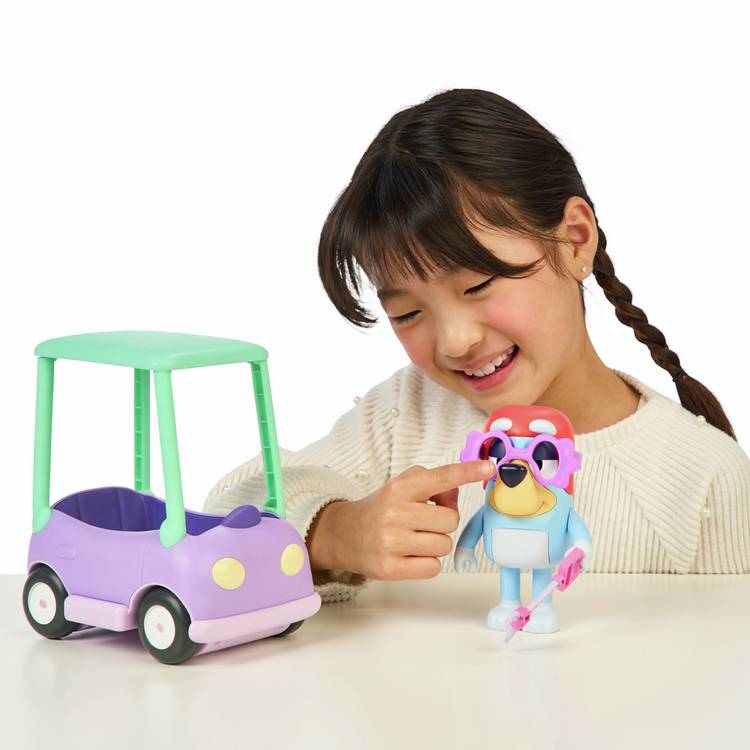 Bluey Grannies Car with Janet toy figure, imported from the UK