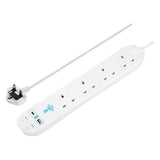 Masterplug 4 socket surge protected extension lead 2m with USB (British brand)