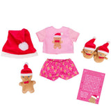 DesignAfriend Christmas doll outfit set with gingerbread design, UK version
