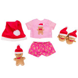 DesignAfriend Christmas doll outfit set with gingerbread design, UK version
