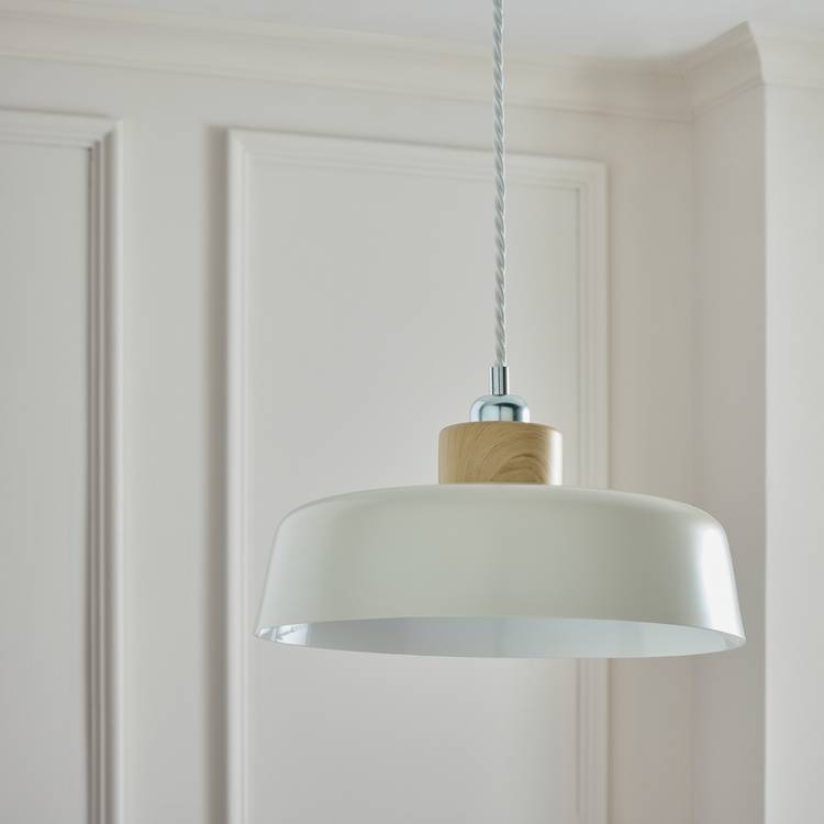 Argos Home natural metal and wood easy fit lampshade 30cm (British brand)