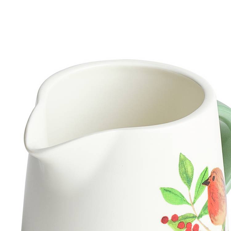 Argos Home stoneware sugar pot and creamer set with robin motifs, UK version