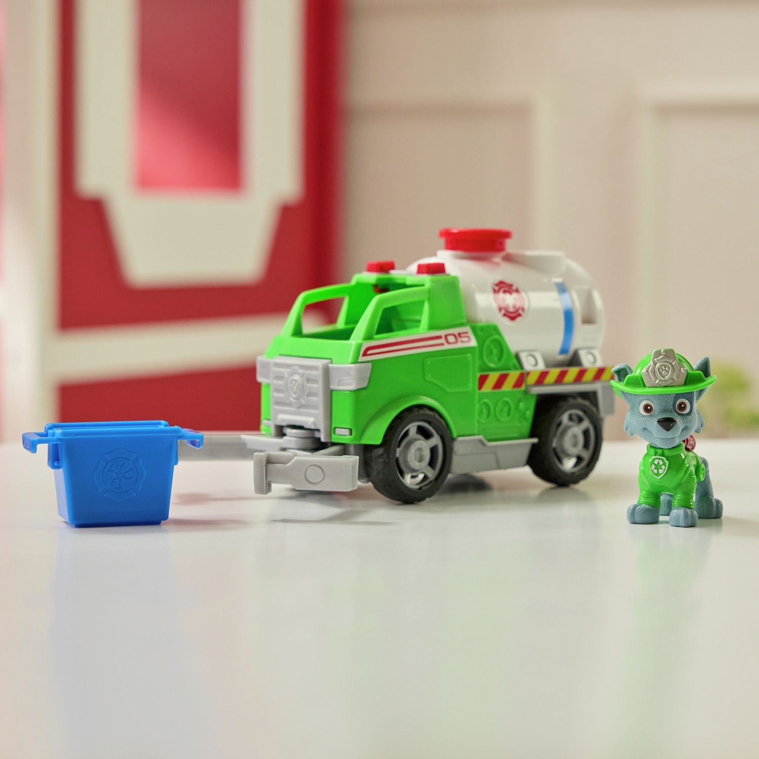 PAW Patrol Rocky rescue fire tanker toy (British brand)