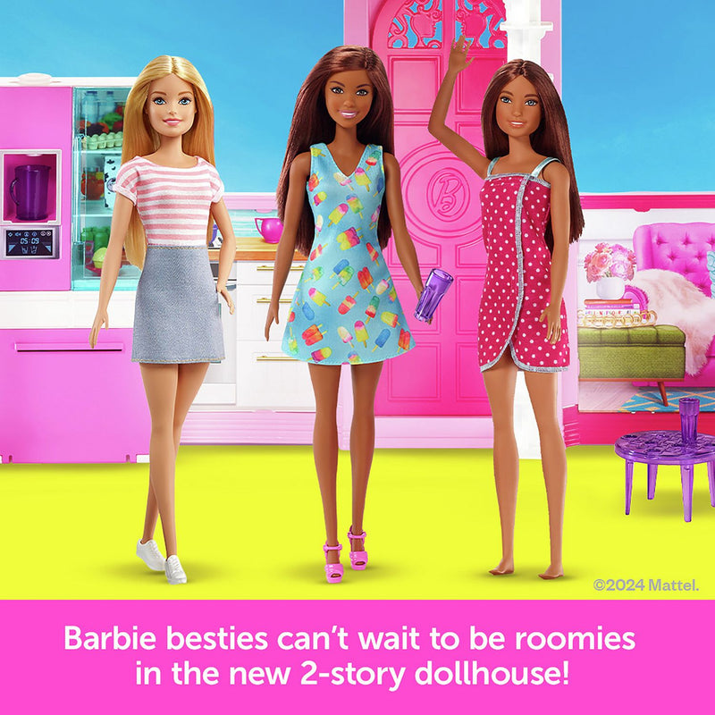 Barbie Estate Dolls House with pool slide, 3 dolls - British product
