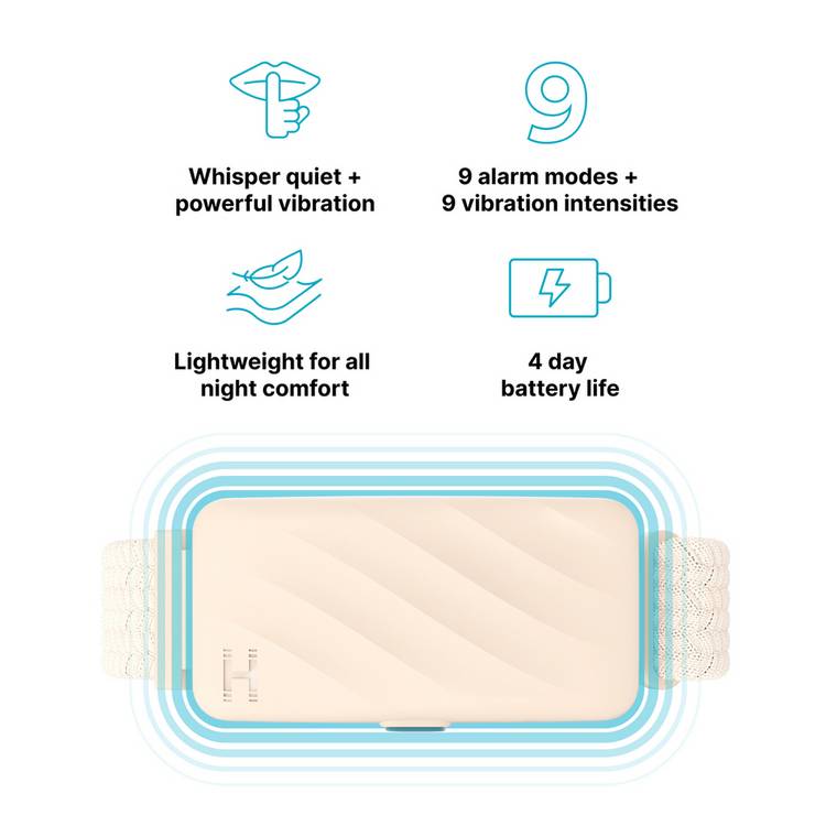 Homedics WakeBand vibrating alarm Cream, imported from the UK