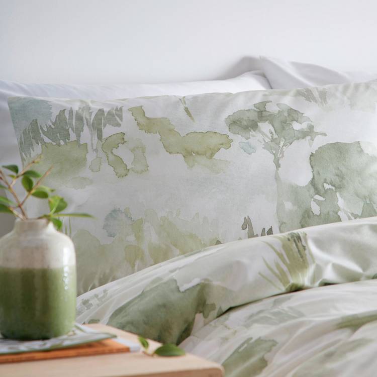 Appletree Edale cotton bedding set green print double (British brand)