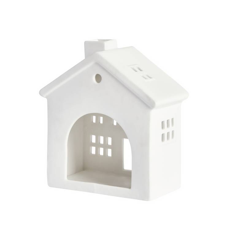 Habitat ceramic house tealight holder white 18cm (British brand)