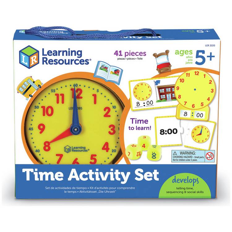 Learning Resources Time Activity Set teaching clock, UK version