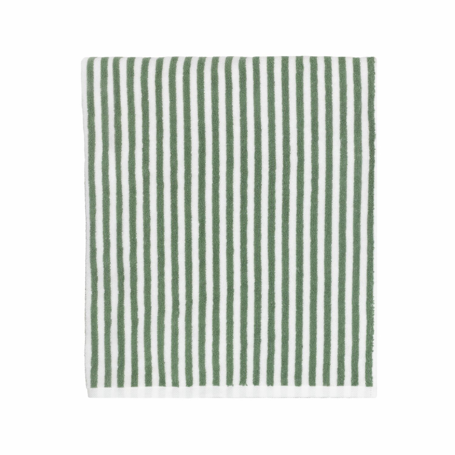 Yard Hebden stripe bath sheet in forest, 150x100cm - British product