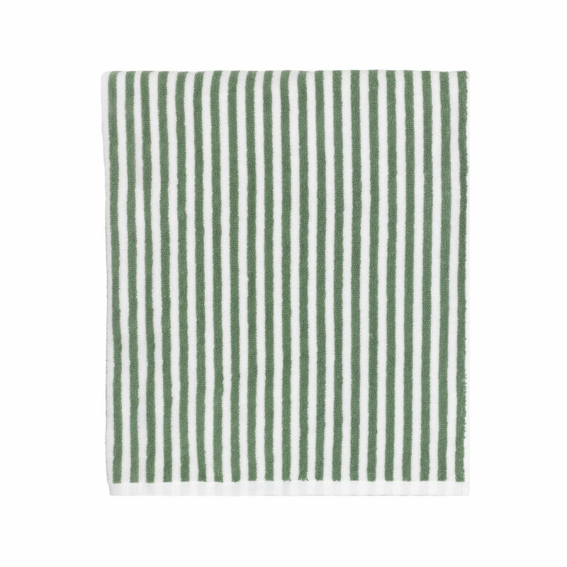 Yard Hebden stripe bath sheet in forest, 150x100cm - British product