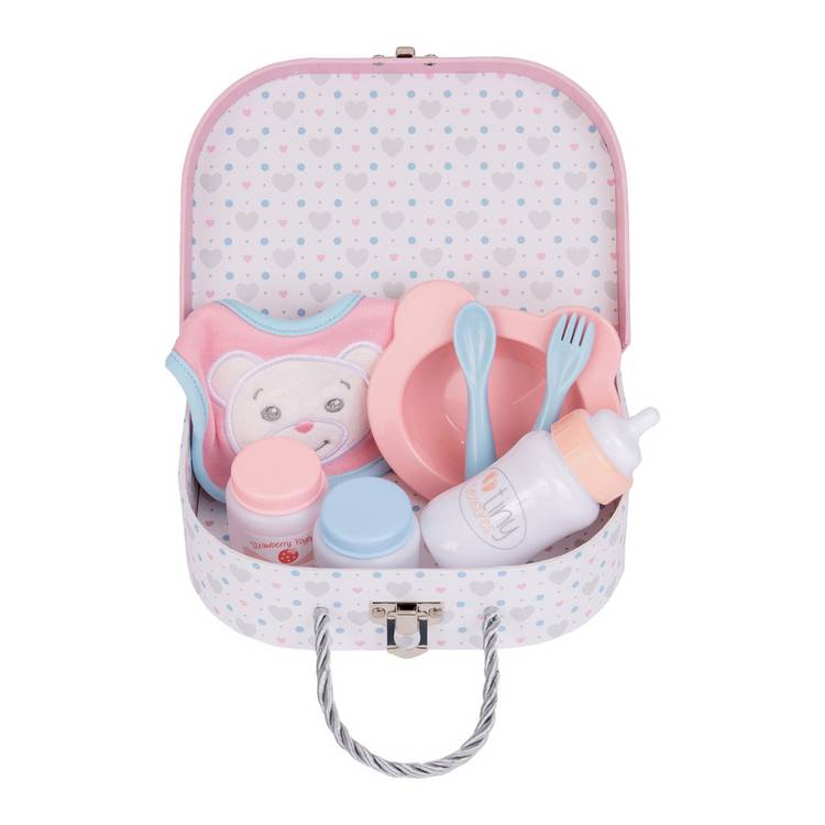 Tiny Treasures doll feeding set teddy bear, UK version
