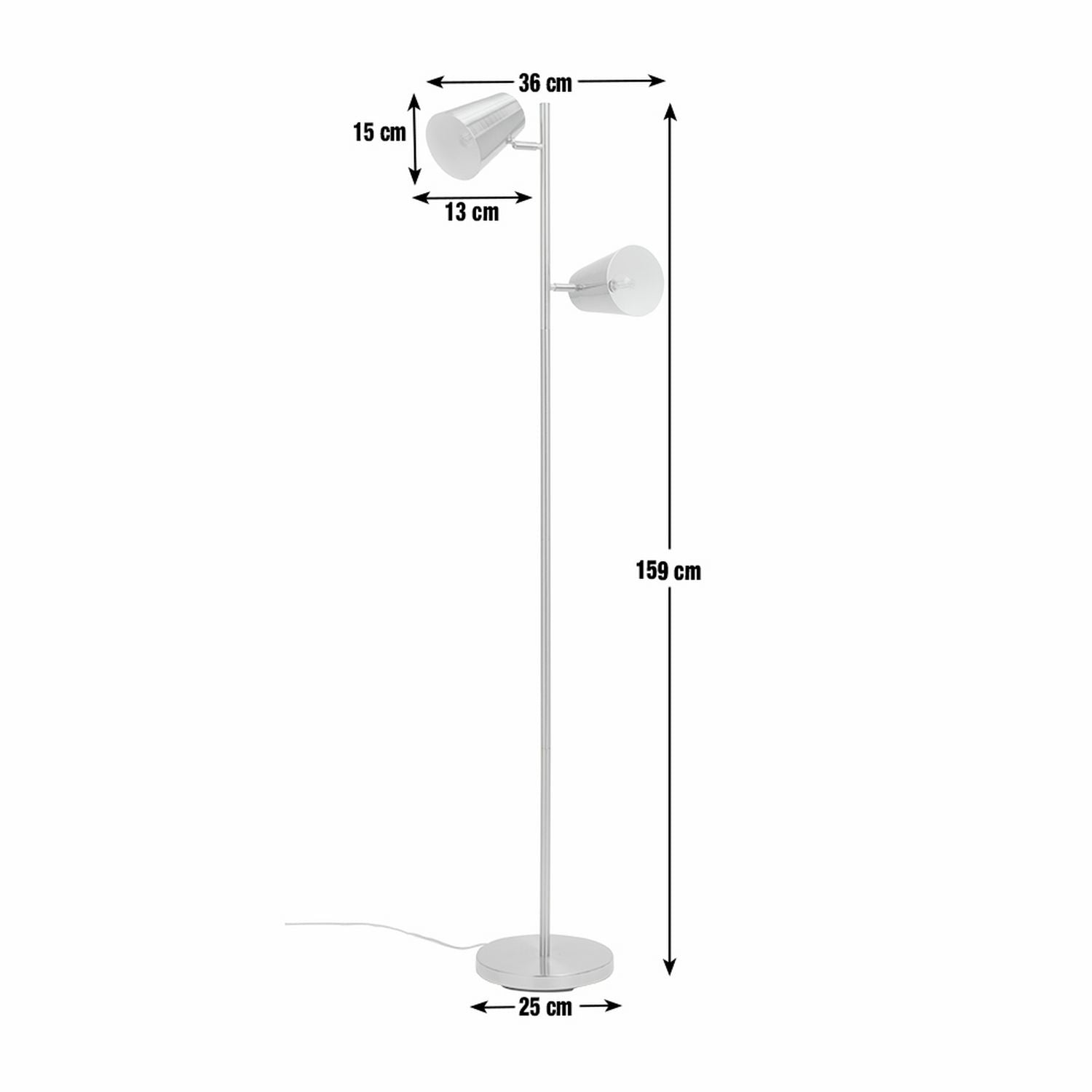 Habitat Iras brass double head floor lamp - British product