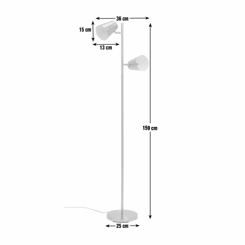 Habitat Iras brass double head floor lamp - British product