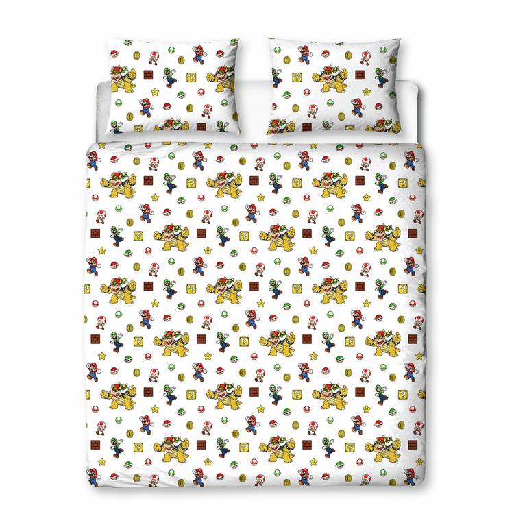 Nintendo Super Mario bedding set black and white double (British brand)