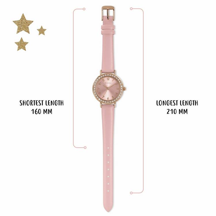 Tikkers pink polyurethane strap watch and bracelet set, UK version