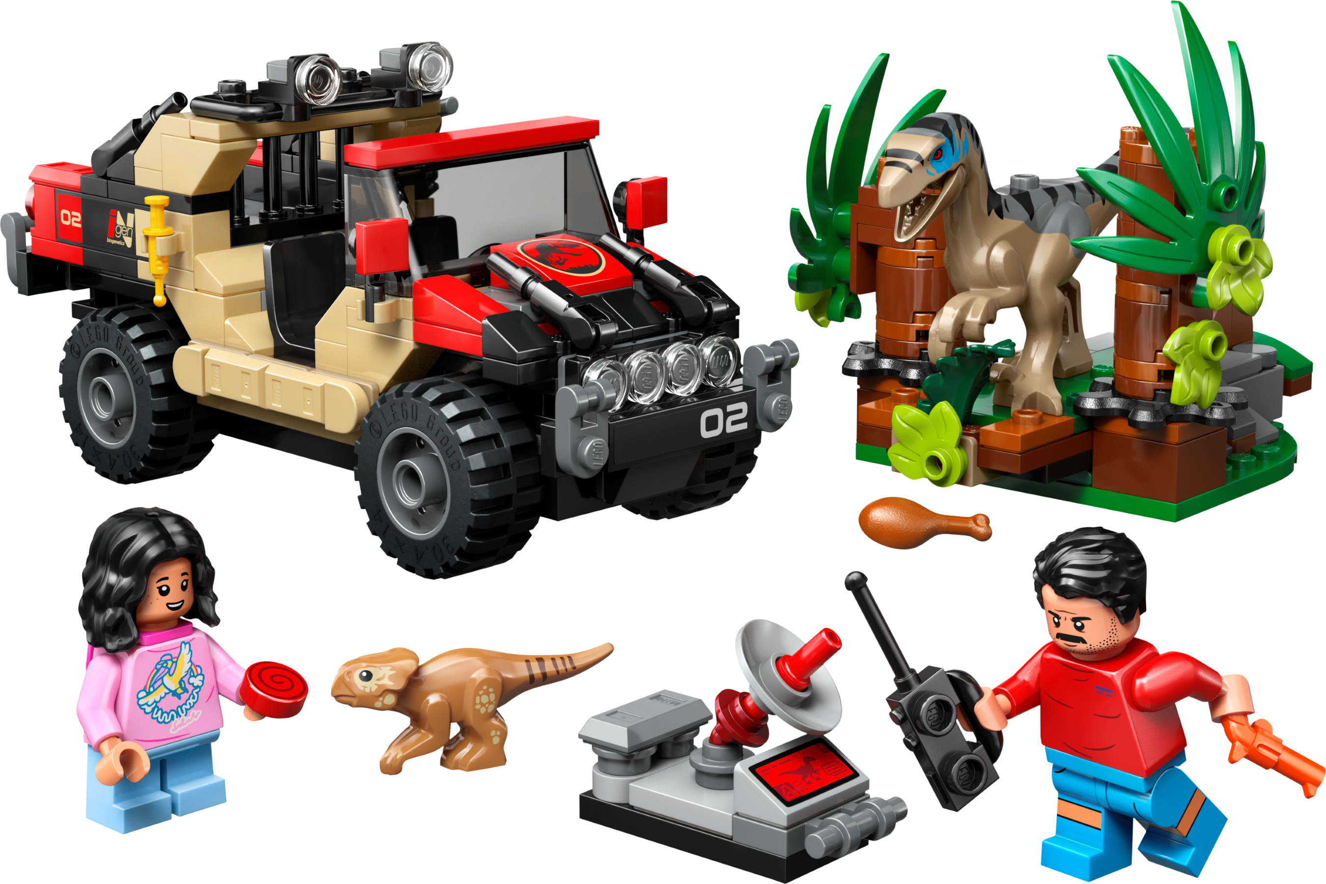 LEGO Jurassic World Raptor Off Road Escape 285 pieces, imported from the UK