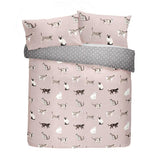 Fusion Cats blush pink bedding set single - British product