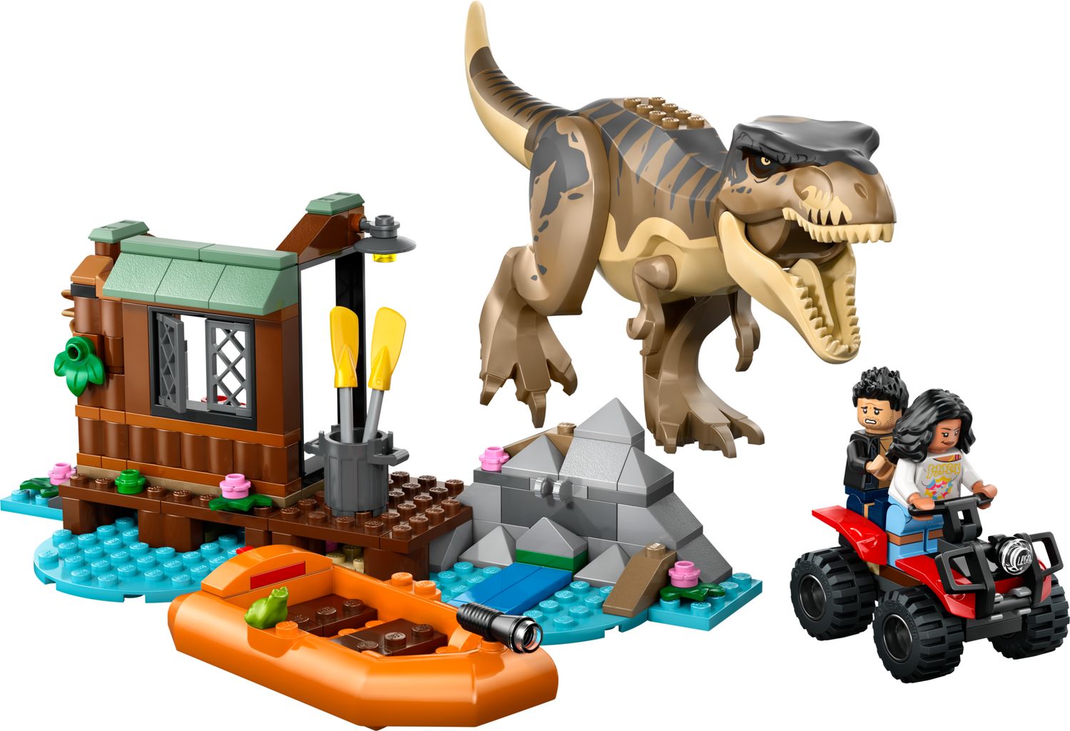 LEGO Jurassic World T. rex River Escape Building Set 199 Pieces (British brand)
