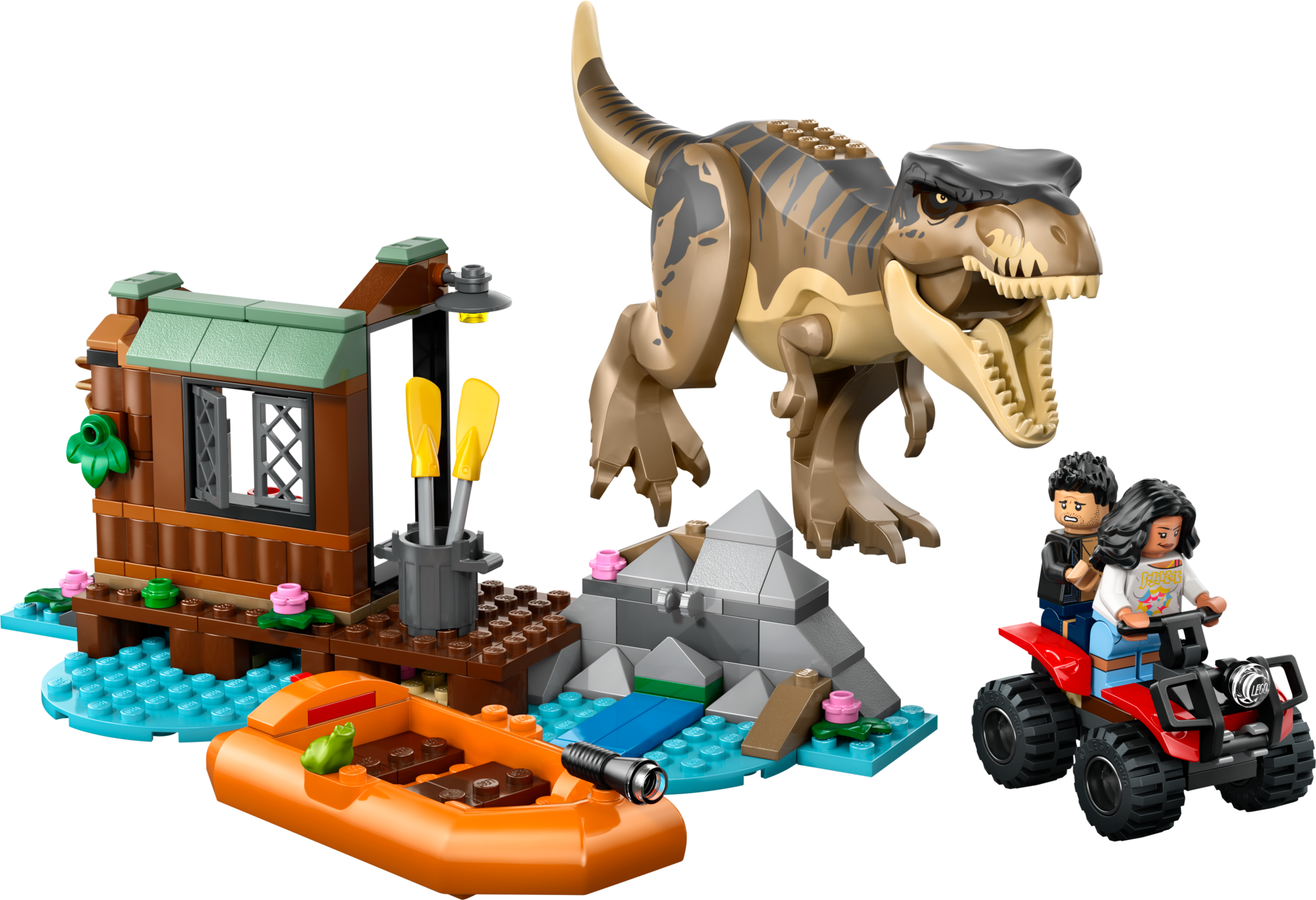 LEGO Jurassic World T. rex River Escape Building Set 199 Pieces (British brand)