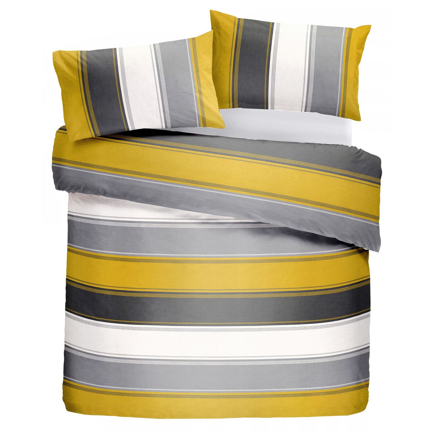Fusion Betley Stripe Mustard Bedding Set - Double