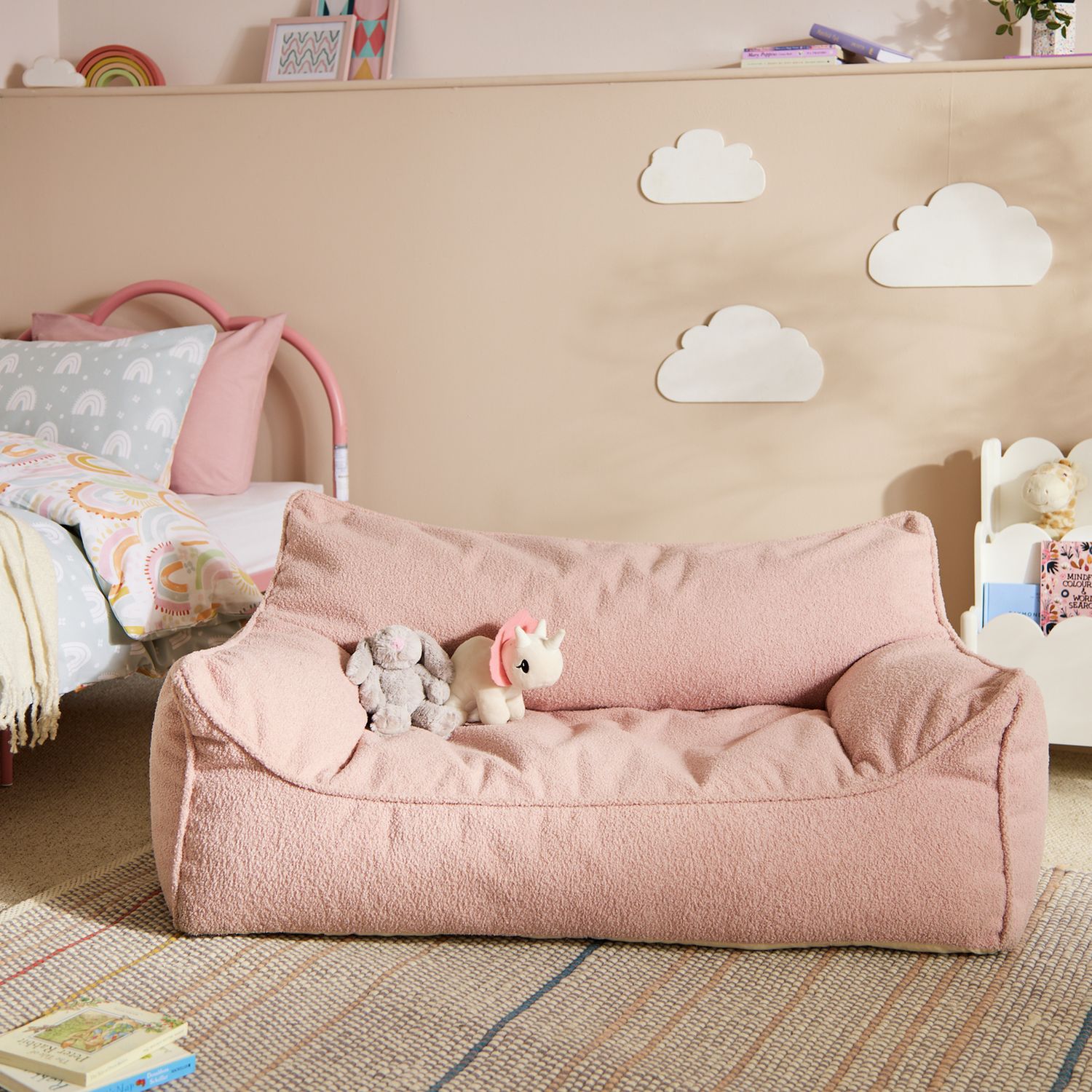 Kaikoo Kids Double Chair Bean Bag - Pink
