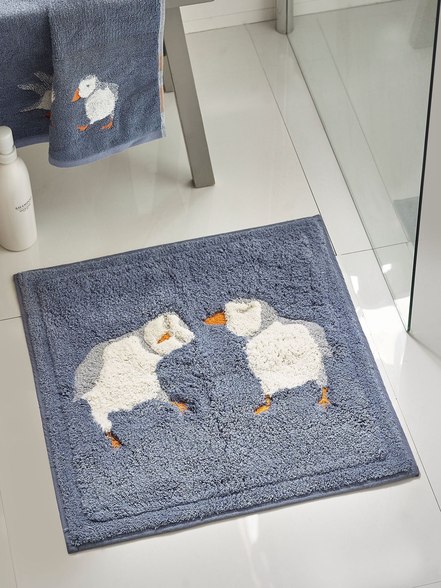 Blue Puffin 100% Cotton Bath Mat
