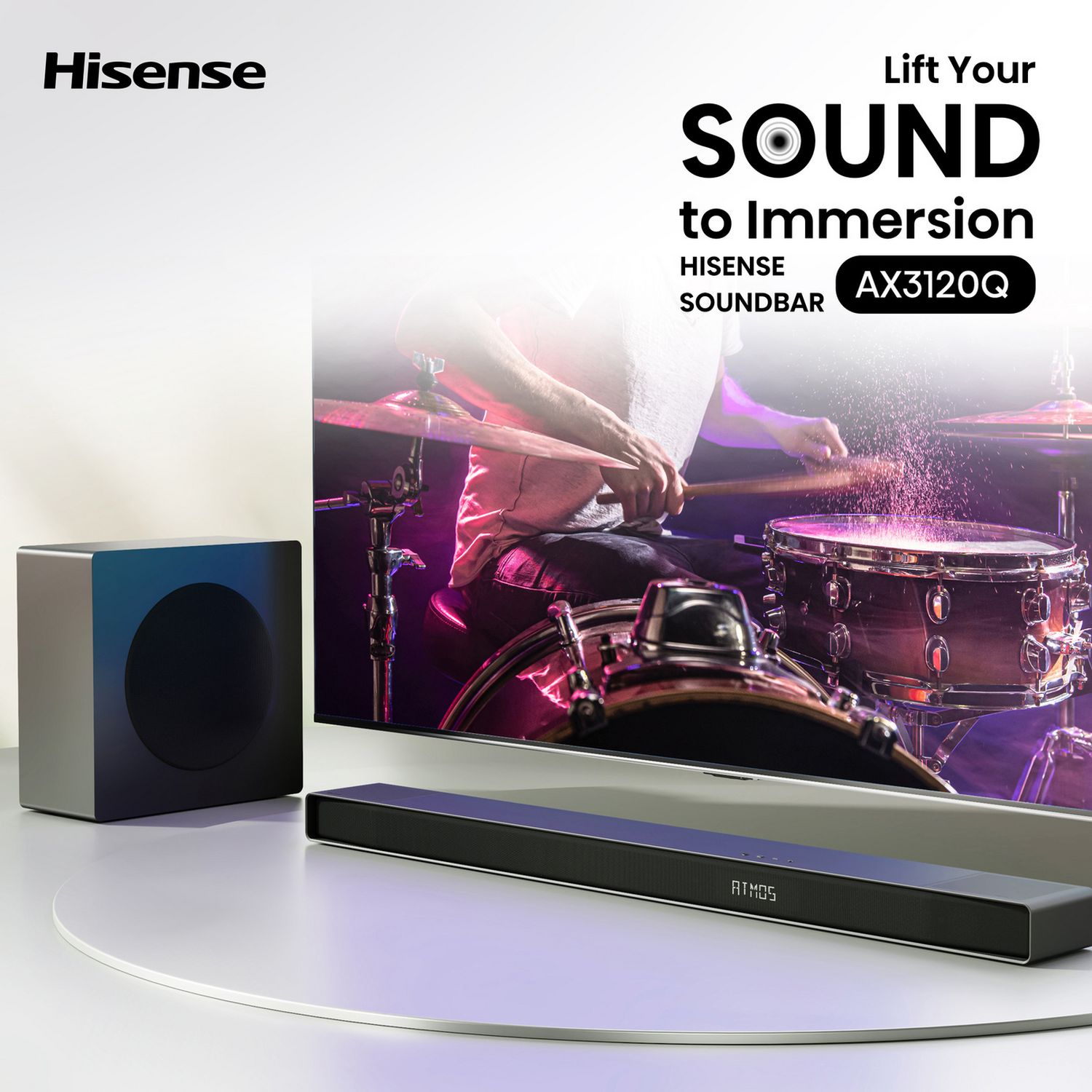 Hisense AX3120Q 3.1.2ch soundbar with wireless subwoofer (British brand)