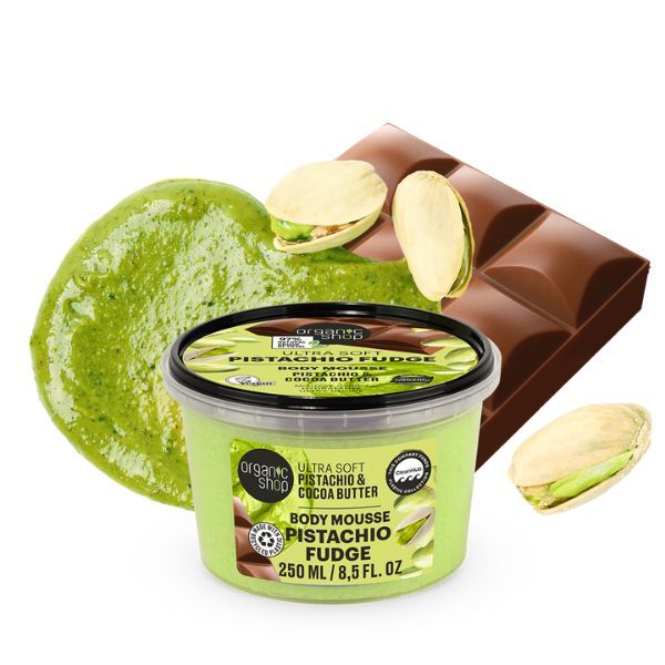 Organic Shop Body Mousse Pistachio Fudge 250ml, imported from the UK
