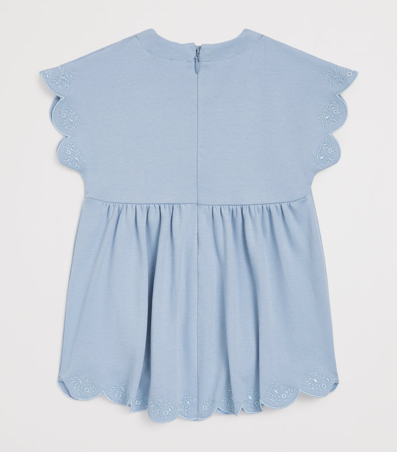 Chloé Kids cotton embroidered logo dress 6-36 months - British product