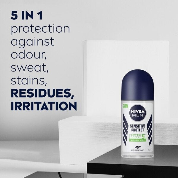 NIVEA MEN Antiperspirant Deodorant Roll-On Sensitive Protect GOODS Superdrug   