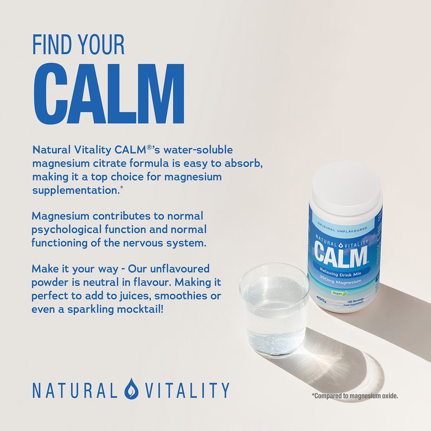 Natural Vitality drink mix Original Unflavoured 400g, imported from the UK