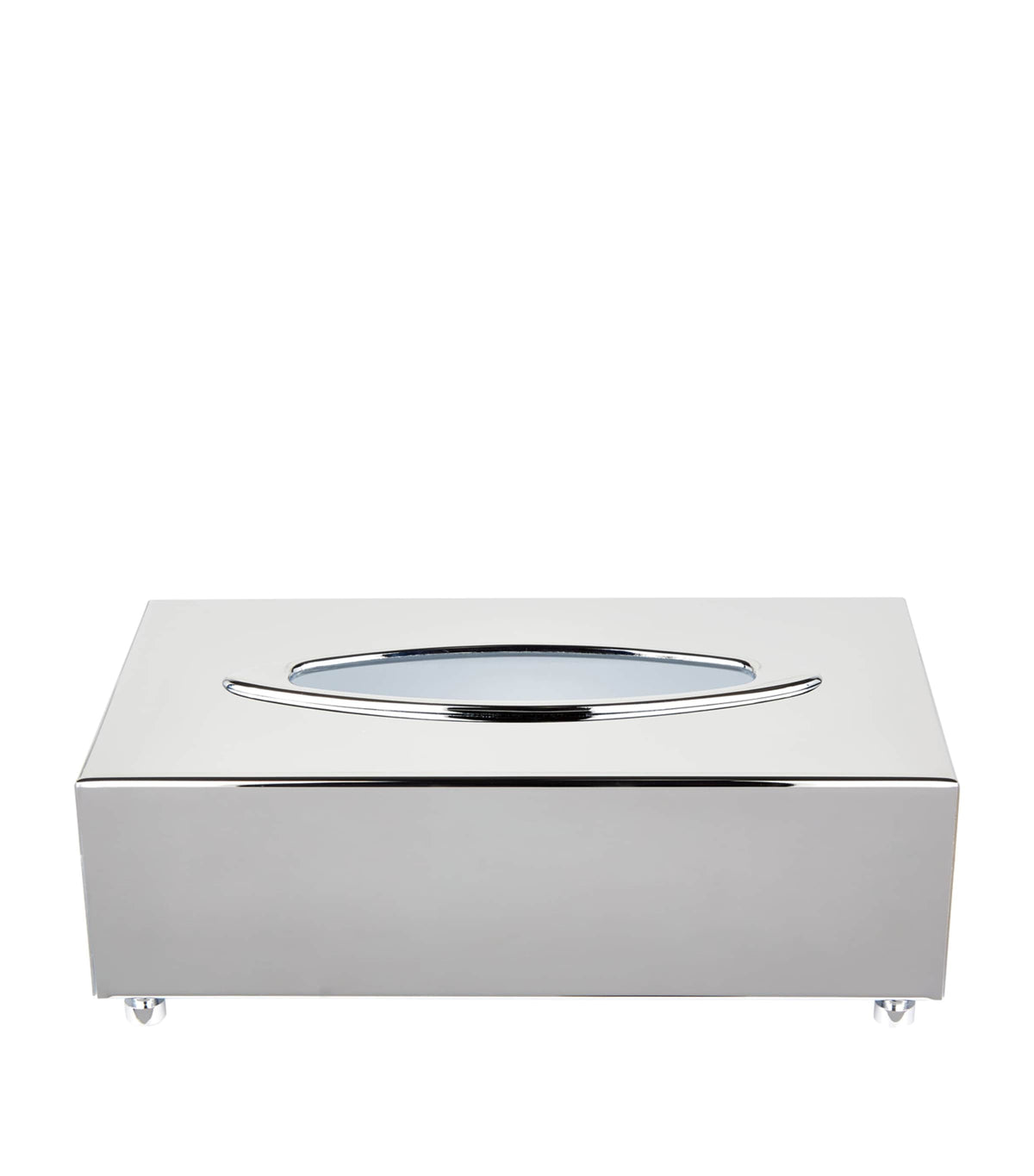 ZODIAC rectangular chrome tissue box (British brand)