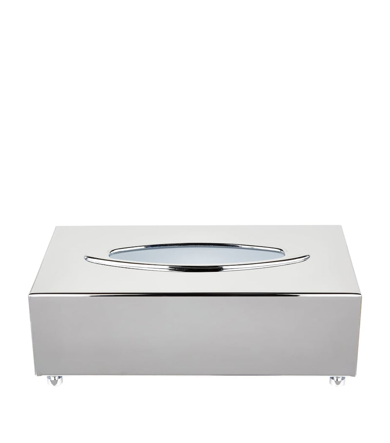 ZODIAC rectangular chrome tissue box (British brand)