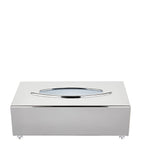 ZODIAC rectangular chrome tissue box (British brand)