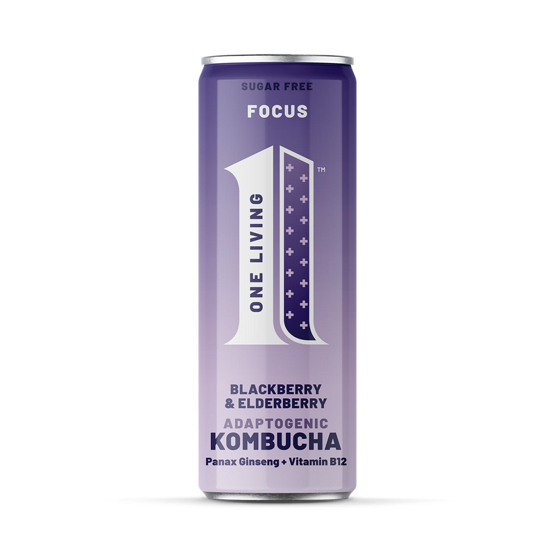 One Living FOCUS Blackberry & Elderberry Kombucha 250ml (British brand)