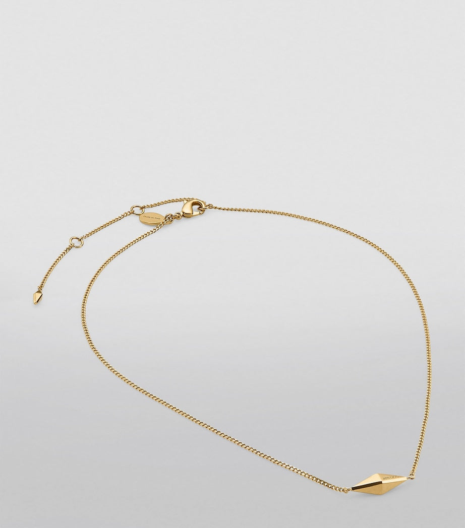Jimmy Choo diamond fine chain necklace gold-tone - British product