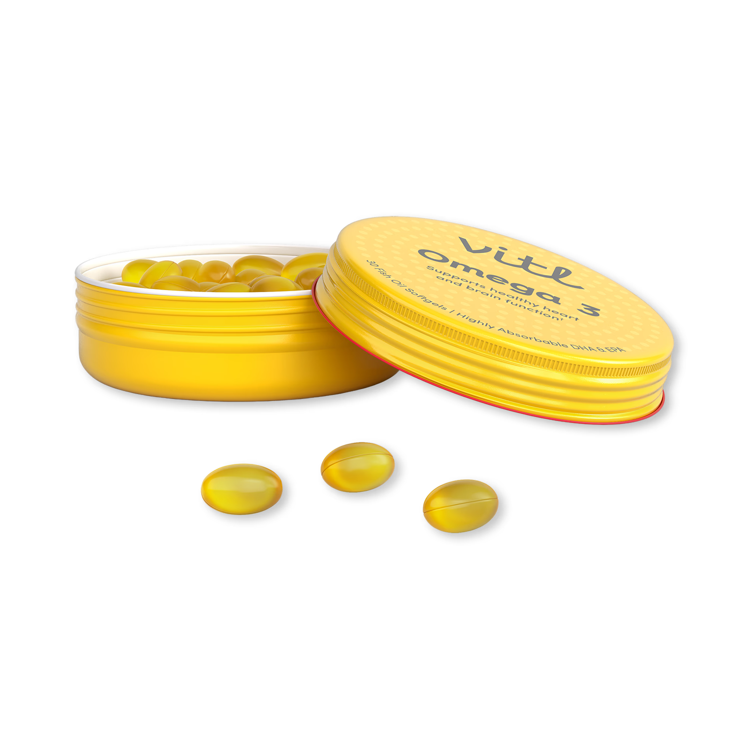 Vitl Omega 3 supplement Pocket Pack 30 softgels - British product