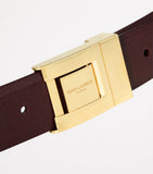 Saint Laurent calfskin logo belt 3cm width, imported from the UK